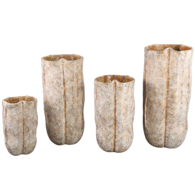 Ptmd pot de fleur roddie haute crème 55 cm | 2 pièces