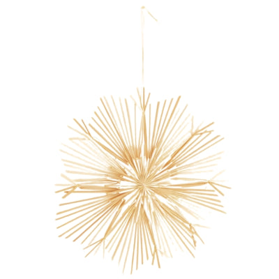 Pendentif flocon de neige roseau naturel 23 cm | 12 pièces