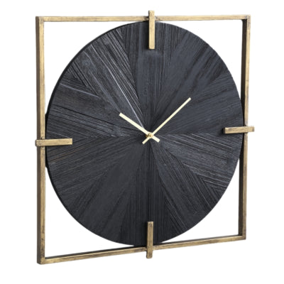 Ptmd horloge murale oxxo doré noir 53 cm | 2 pièces