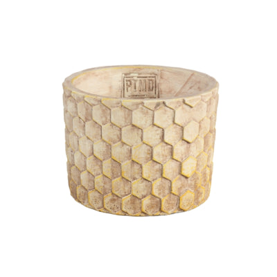 Ptmd pot de fleur colons nid d'abeille crème s 12 cm | 12 pièces