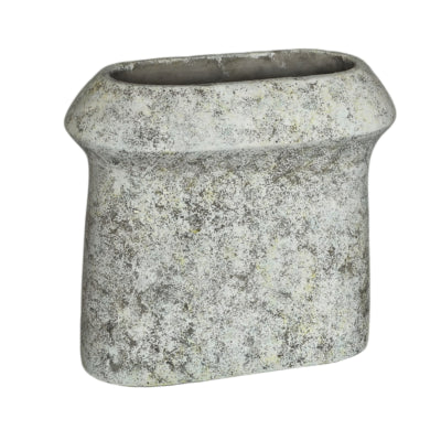 Ptmd pot de fleur nimma ovale l gris ciment 40 cm | 2 pièces