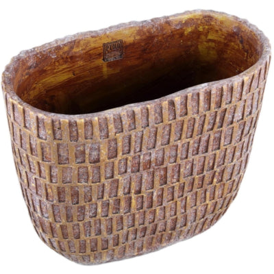 Ptmd pot de fleur vivienne marron 40 cm | 2 pièces