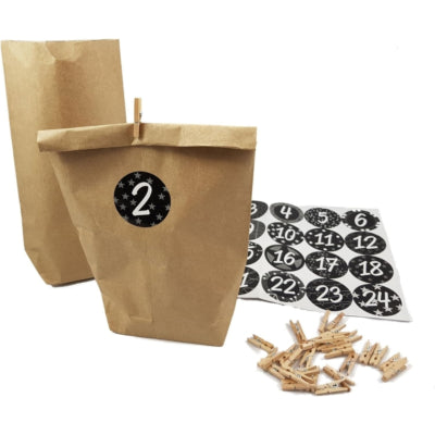 Calendrier de l'Avent coffret cadeau diy noir 26 cm | 24 pièces