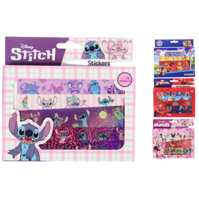 Boite d'autocollants licence Disney 65 autocollants 4 assortis | 24 pièces