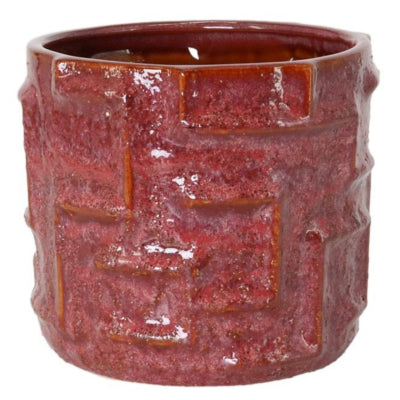 Ptmd pot de fleur leni xl bordeaux 18,5 cm | 6 pièces