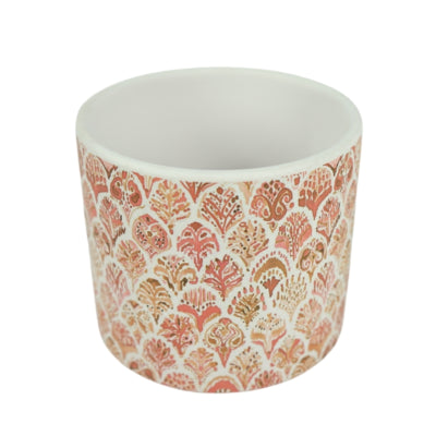 Pot de fleurs orange en céramique 12 cm | 12 pièces