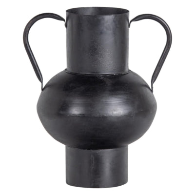 Vase Woood vere métal noir 28 cm | 6 pièces