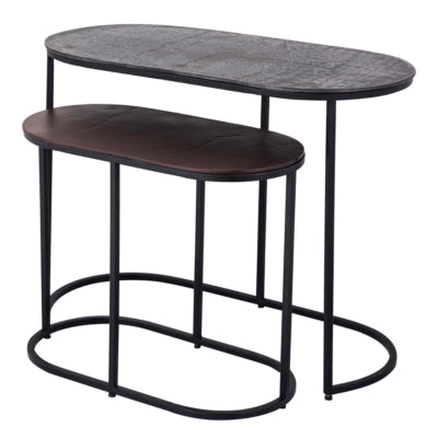 Ptmd table d'appoint janca aluminium 69 cm lot de 2 | 2 pièces