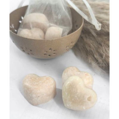 Daan Kromhout poudre pour bébé coeur bloc ambre 2,5 cm sachet organza avec 3 pièces | 24 pièces