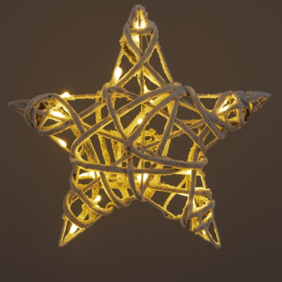 Étoile de Noël LED sur batterie neige 40 cm | 12 pièces
