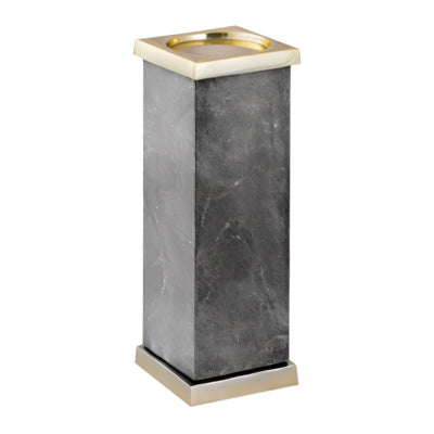 Ptmd bougeoir alanna marbre noir couleur or 28,5 cm | 2 pièces