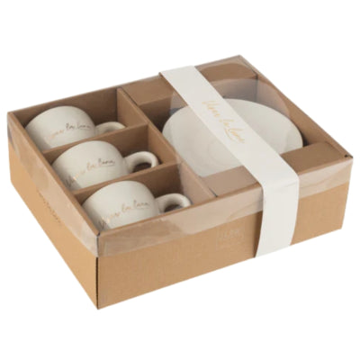 Tasse à expresso J-line avec soucoupe 15 cm lot de 6 | 4 pièces