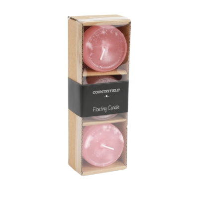 Countryfield bougie flottante bollie rose 5 cm lot de 3 | 24 pièces