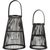 Lanterne camau noir 34,5 cm lot de 2 | 4 pièces