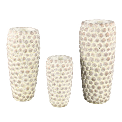 Ptmd pot de fleur noise high l crème 50 cm | 2 pièces