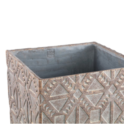 Ptmd pot de fleur jenah marron s 16 cm | 8 pièces