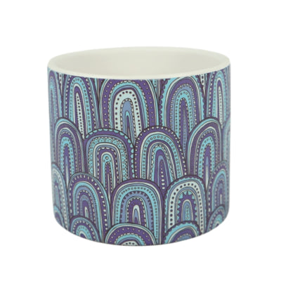 Pot de fleurs en céramique bleue 12 cm | 12 pièces