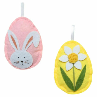 Pendentif œuf de Pâques en feutre 11,5 cm 2 assortis | 72 pièces