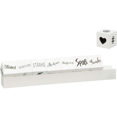 Cubes avec texte sur support 32 cm lot de 9 | 12 pièces