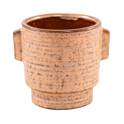 Ptmd pot de fleur katelynn céramique m orange 16 cm | 6 pièces
