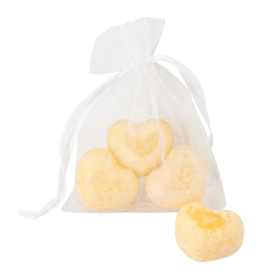Daan Kromhout poudre pour bébé coeur bloc ambre 2,5 cm sachet organza avec 3 pièces | 24 pièces