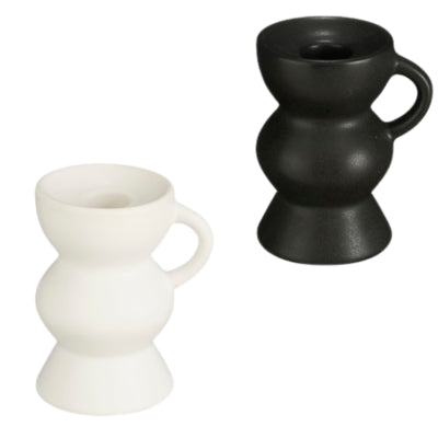 Bougeoir veneto noir et blanc 9,5 cm 2 assortis | 36 pièces
