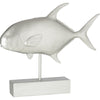 Statue J-line sur pied poisson tropical couleur argent 51,5 cm | 2 pièces