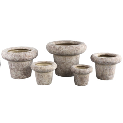 Ptmd pot de fleur relandi l gris 31 cm | 2 pièces
