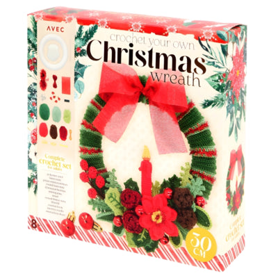 Avec kit crochet couronne de Noël diy 30 cm | 12 pièces