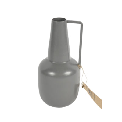 Vase bouteille métal gris 20 cm | 12 pièces