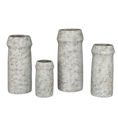 Ptmd pot de fleur nimma high s gris ciment 30 cm | 6 pièces
