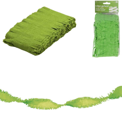 Folat guirlande torsadée papier crépon vert 6 mètres | 24 pièces