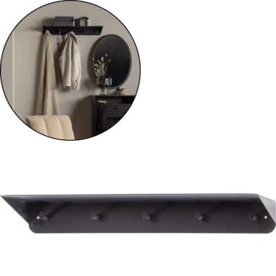 Portemanteau Woood Kenan métal noir 80 cm | 4 pièces