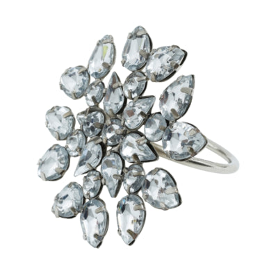 Ptmd rond de serviette steinar couleur argent 7 cm | 24 pièces