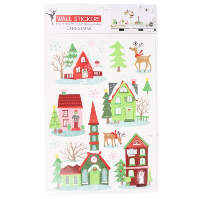 Stickers muraux maisons de Noël 42 x 25 cm | 48 pièces