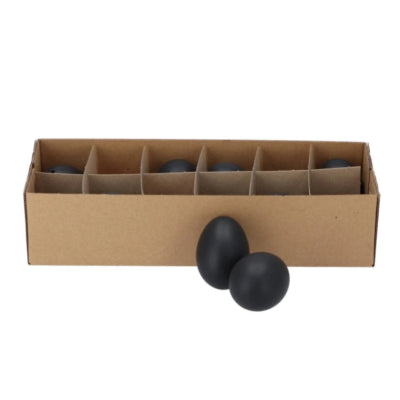 Oeufs en bois courbé Daan noirs 5 cm 12 pièces | 12 pièces