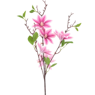 Countryfield fleur artificielle magnolia violet 82 cm | 24 pièces