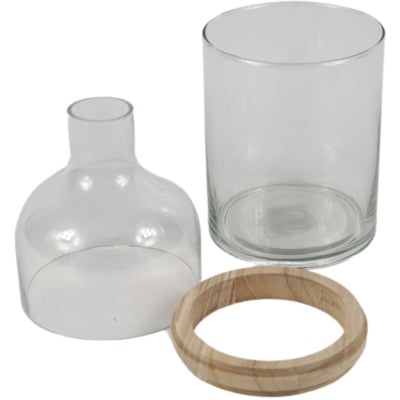 Vase verre transparent 28,7 cm 3 parties | 9 pièces