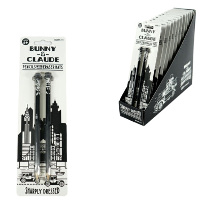 Suckuk (r) bunny claude hb crayons avec gomme ensemble de 2 | 24 pièces