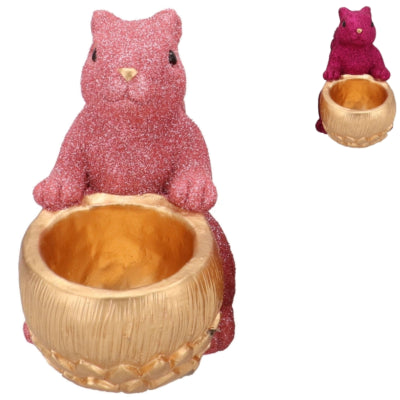 Daan bol en bois courbé Jingle écureuil assis rose 22 cm 2 assortis | 6 pièces