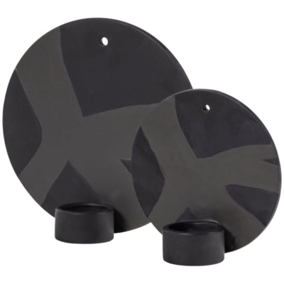 Photophore mural noir 20 cm lot de 2 | 6 pièces