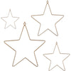 Pendentif étoiles de Noël doré 30 cm lot de 4 | 10 pièces