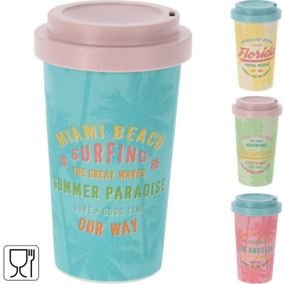 Gobelet avec couvercle 400 ml 4 assortis | 12 pièces