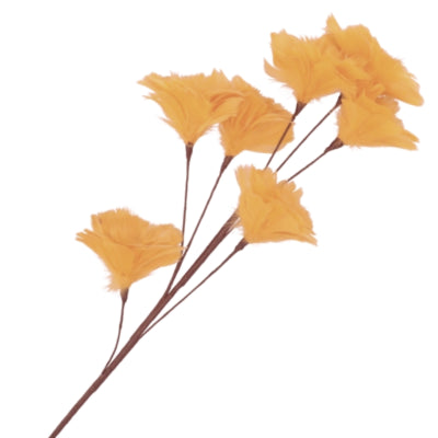 Daan branche artificielle en bois courbé fleurs de plumes orange 95 cm | 12 pièces