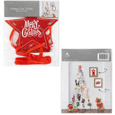 Sorbo Porte-cartes de Noël ruban rouge 41 pièces | 24 pièces