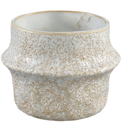 Pot de fleur Ptmd ivery céramique crème 15 cm | 12 pièces