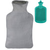 Bouillotte Relaxdays avec housse gris turquoise 2 l | 6 pièces