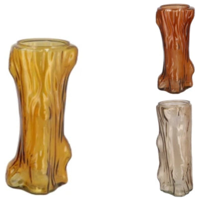 Daan vase en bois courbé arbre marron 19 cm 3 assortis | 12 pièces