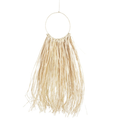 Décoration murale bouton raphia cercle 70 cm | 24 pièces