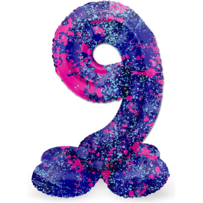 Folat ballon en aluminium debout 9 éclaboussures de peinture 41 cm | 20 pièces